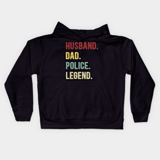 Police Funny Vintage Retro Shirt Husband Dad Police Legend Kids Hoodie